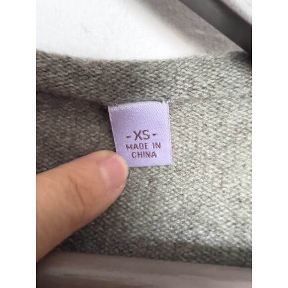 Cullen Cashmere Tunic Sweater Knit Pockets XS Grey Swing Asymmetrical - Picture 3 of 6